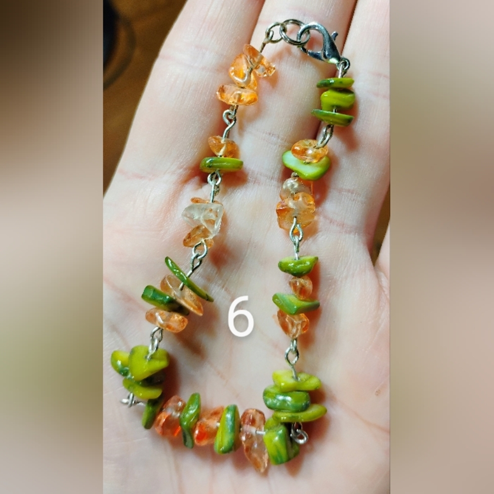 Peridot and Fire Agate Bracelet - Picture 4 of 5